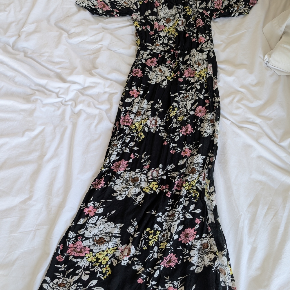 Floral Black Maxi Dress